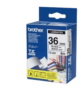 Brother TZe261 sort/hvid original tape 36 mm x 8 m