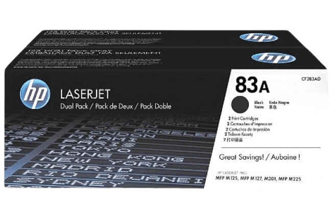 HP 83A twin pack sort original toner 3000 sider (CF283AD)