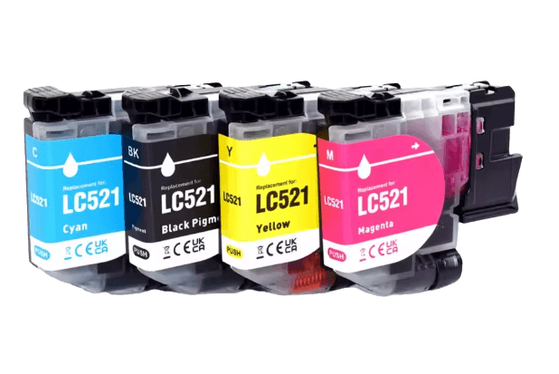 Brother LC521 CMYK kompatibel blækpatron 2000 sider