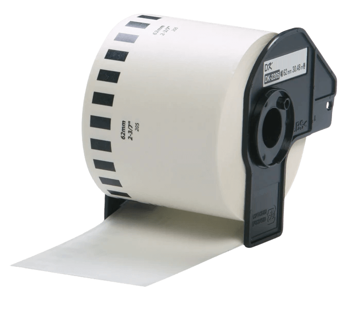 Brother DK22205 62mm x 30.5m Hvid kompatibel adresseetiket (Termisk)