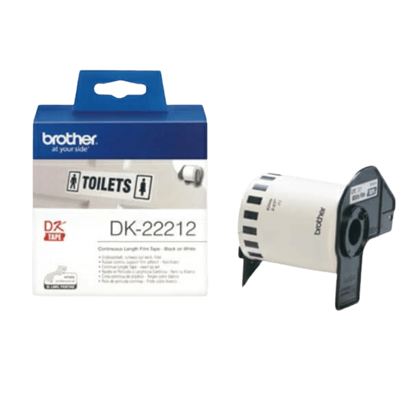 Brother DK22212 62mm x 15,24m Hvid original tape