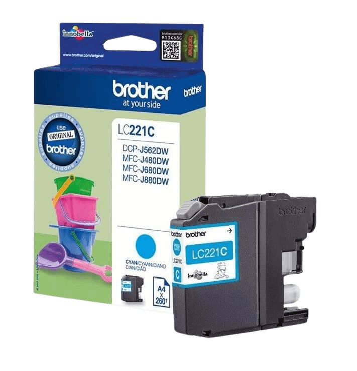 Brother LC221C cyan original blækpatron 260 sider (LC-221C)
