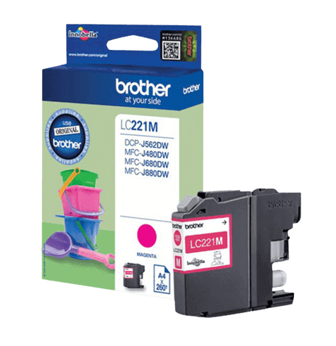 Brother LC221M magenta original blækpatron 260 sider (LC-221M)