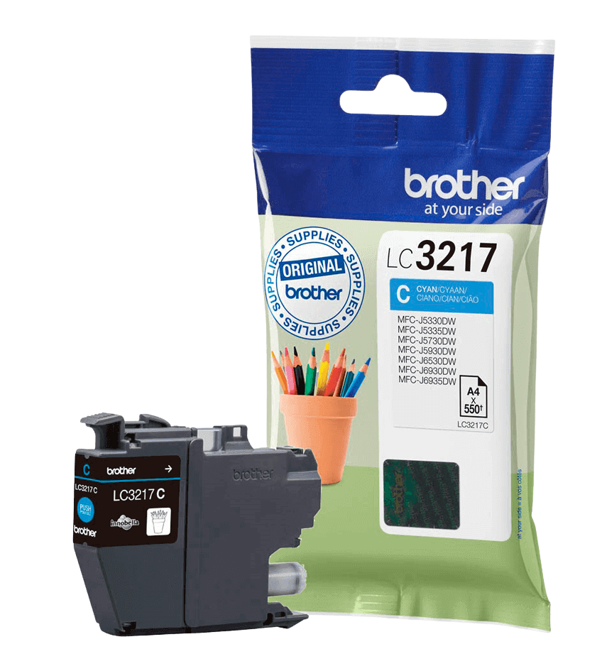 Brother LC3217C cyan original blækpatron 550 sider (LC-3217C)
