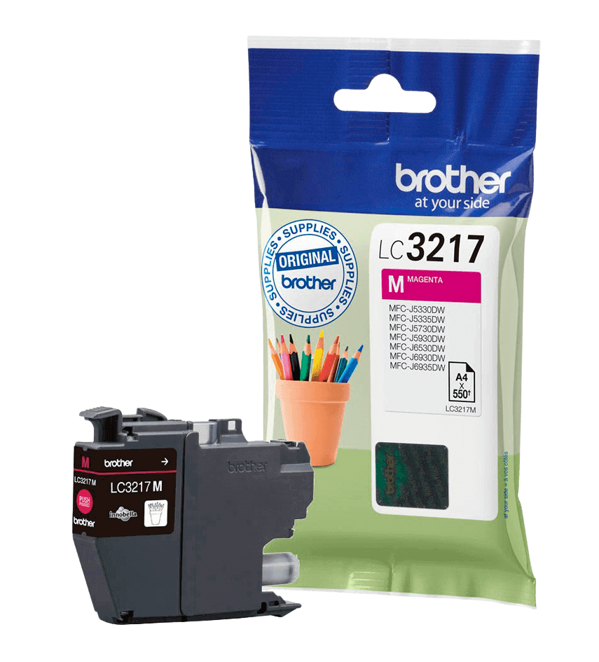 Brother LC3217M magenta original blækpatron 550 sider (LC-3217M)
