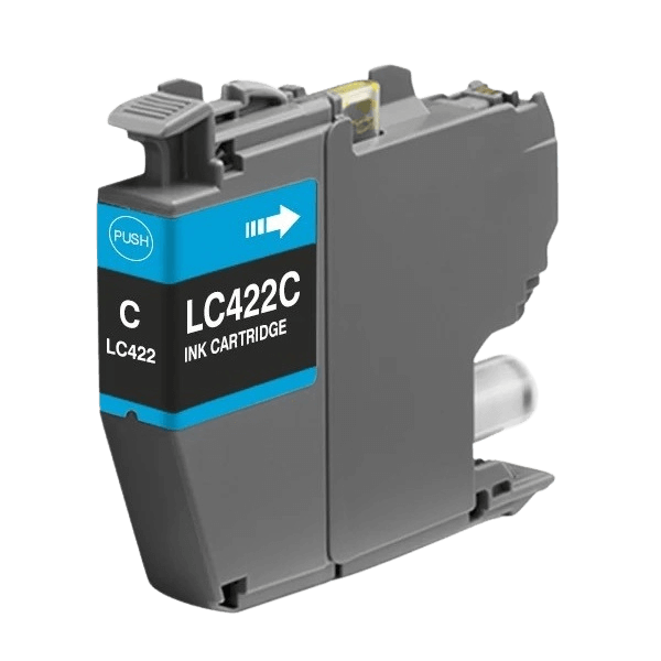 Brother LC422C cyan kompatibel blækpatron 550 sider