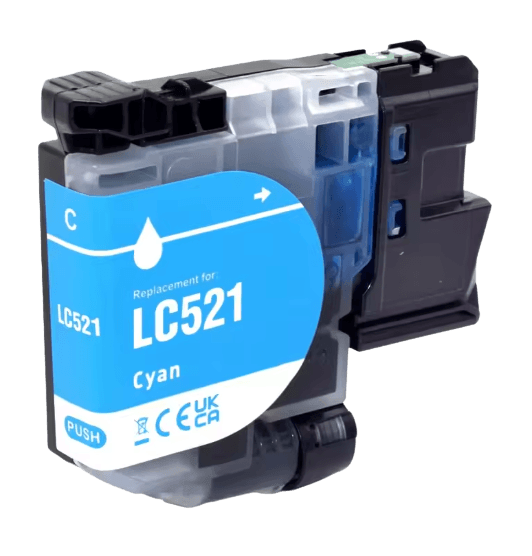 Brother LC521C cyan kompatibel blækpatron 500 sider