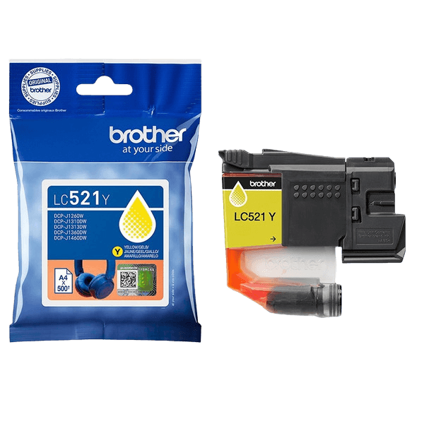 Brother LC521Y gul original blækpatron 500 sider