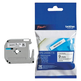 Brother MK221BZ 9 mm x 8 m Sort tekst / Hvid tape original tape (MK-221BZ)