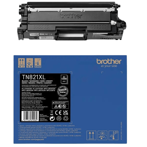 Brother TN821XLBK sort original toner 12000 sider