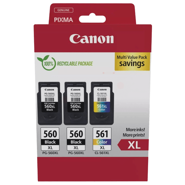 Canon 2x PG-560XL + CL-561XL CMYK original multipack 2x 14,3 + 12,2 ml. (3712C009)