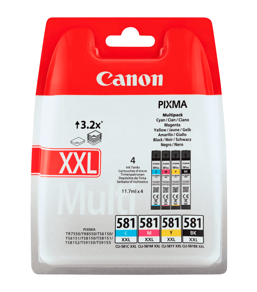 Canon CLI-581 XXL CMYK original multipack 4 x 11 ml. (1998C005)