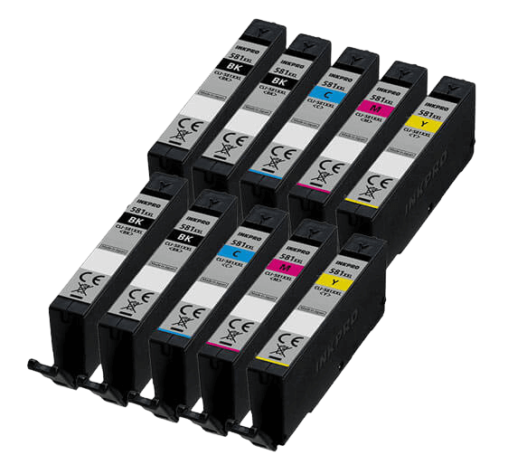 Canon CLI-581C XXL 10 stk. rabatpakke blækpatron 120 ml. - kompatibel