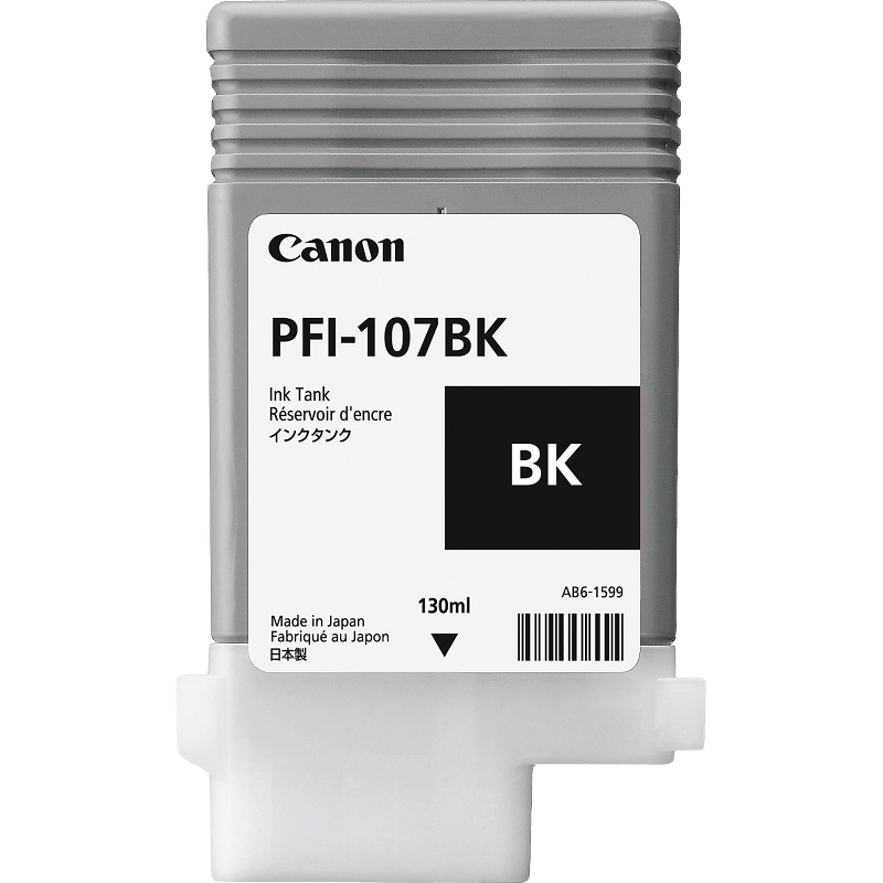 Canon PFI-107BK sort original blækpatron 130 ml. (6705B001)