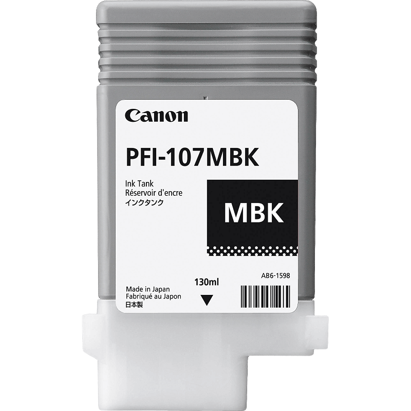 Canon PFI-107MBK mat sort original blækpatron 130 ml. (6704B001)