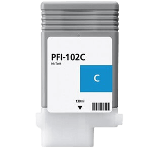 Canon PFI102C cyan kompatibel blækpatron 130 ml. (0896B001)