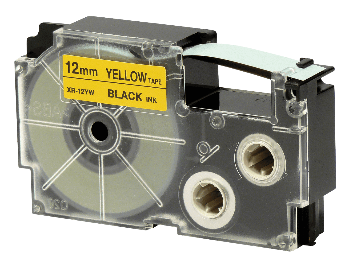 Casio XR-12YW 12 mm x 8 m Sort tekst / Gul tape kompatibel tape