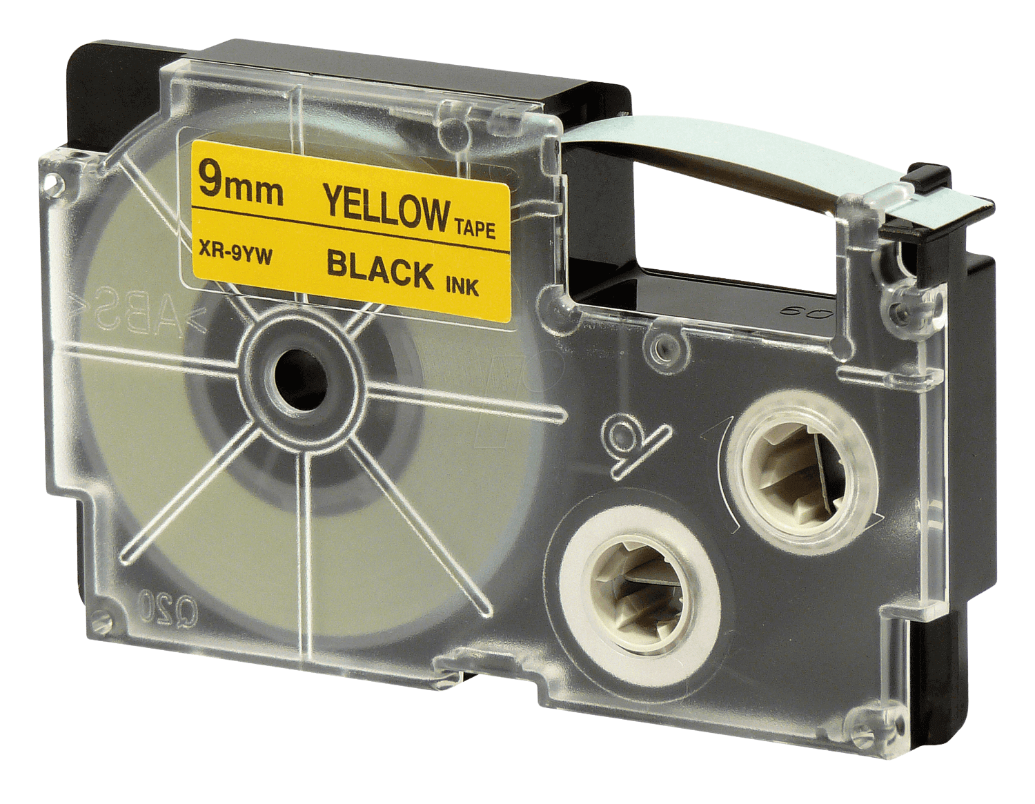 Casio XR-9YW 9 mm x 8 m Sort tekst / Gul tape kompatibel tape