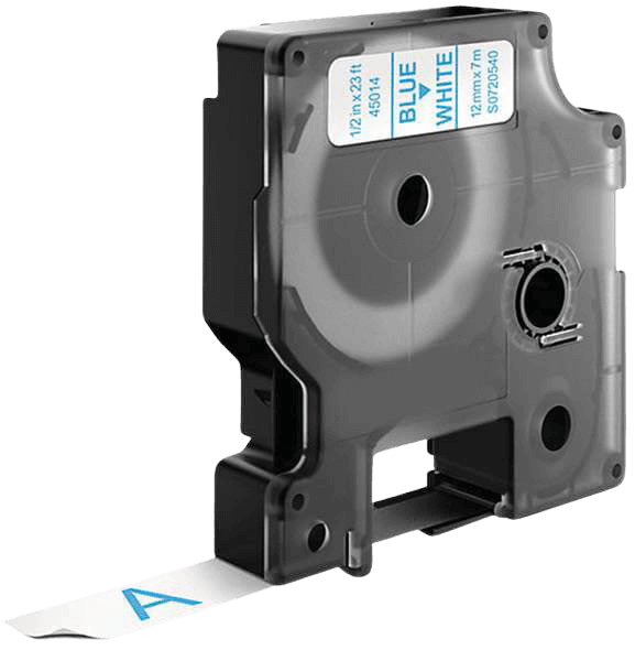 Dymo S0720540 12 mm x 7 m Blå tekst / Hvid tape kompatibel tape (45014)
