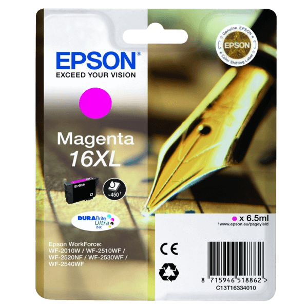 Epson 16 XL magenta original blækpatron (C13T16334012)