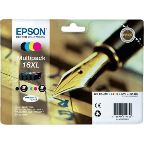 Epson 16 XL CMYK original multipack 1 x12,9 + 3 x 6,5 ml. (C13T16364012)