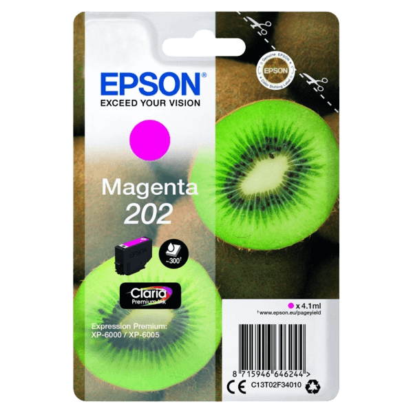 Epson 202 magenta original blækpatron 300 sider (C13T02F34010)