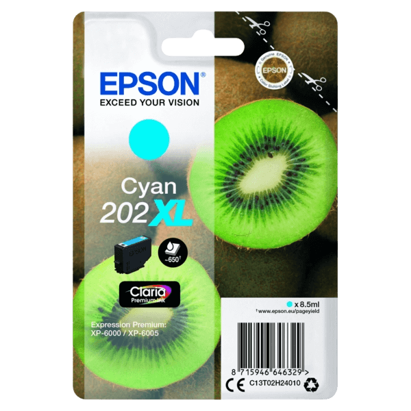 Epson 202 XL cyan original blækpatron 650 sider (C13T02H24010)