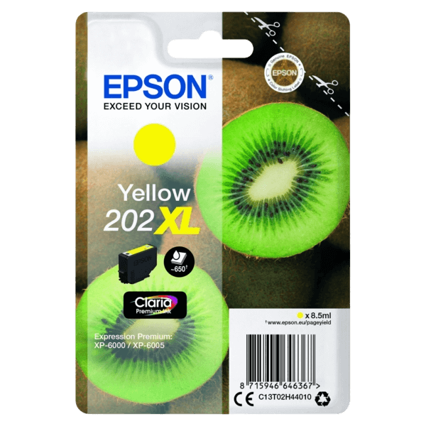Epson 202 XL gul original blækpatron 650 sider (C13T02H44010)