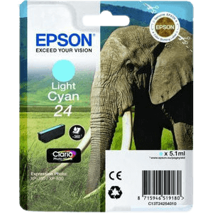 Epson 24 lys cyan original blækpatron 4,6 ml. (C13T24254012)