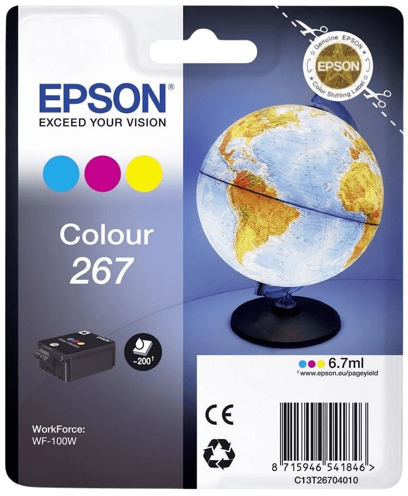 Epson 267 CMY original blækpatron 6,7 ml. (C13T26704010)
