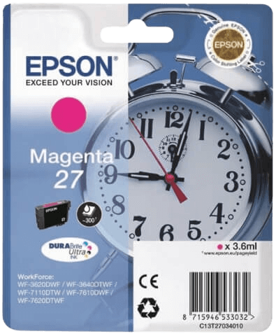 Epson 27 magenta original blækpatron 3.6 ml. (C13T27034012)