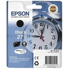 Epson 27 sort original blækpatron 6.2 ml. (C13T27014012)