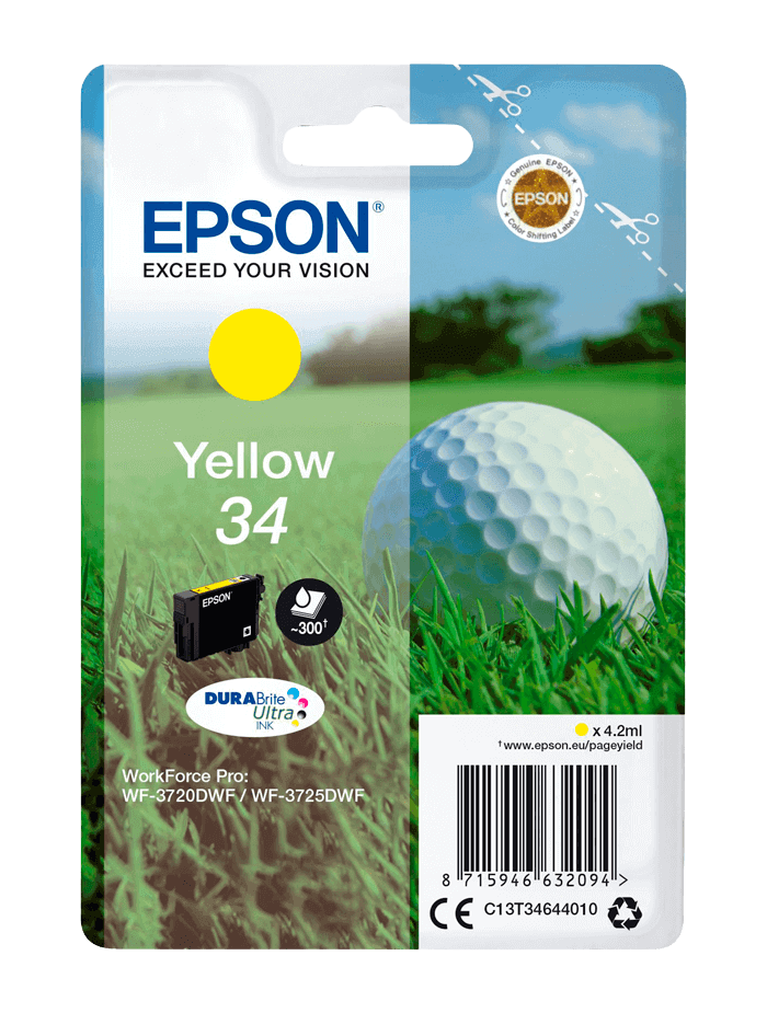 Epson 34 gul original blækpatron 4,2 ml. (C13T34644010)