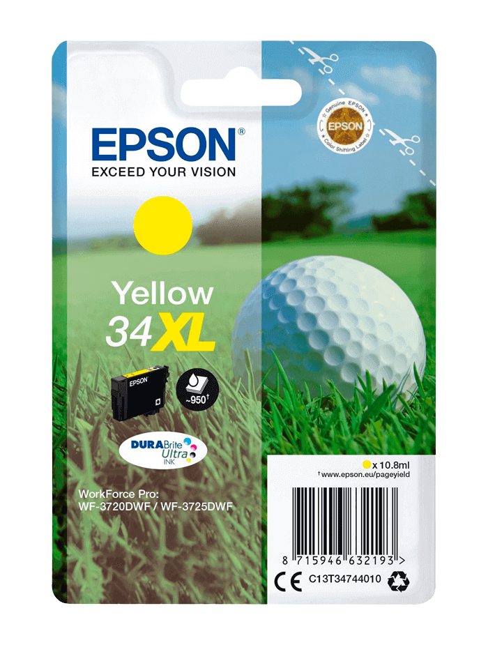 Epson 34 XL gul original blækpatron 10,8 ml. (C13T34744010)