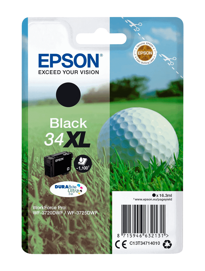Epson 34 XL sort original blækpatron 16,3 ml. (C13T34714010)