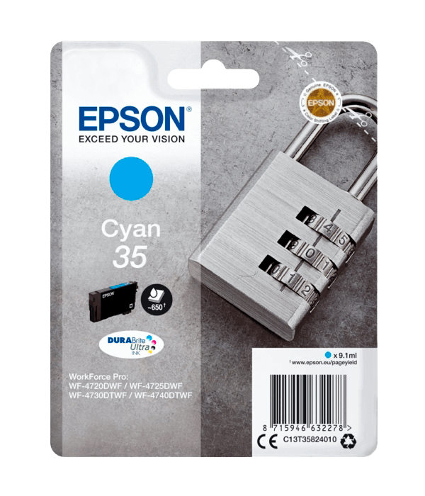 Epson 35 cyan original blækpatron 9,1 ml. (C13T35824010)