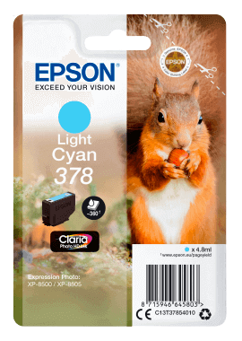 Epson 378 lys cyan original blækpatron 4,8 ml. (C13T37854010)