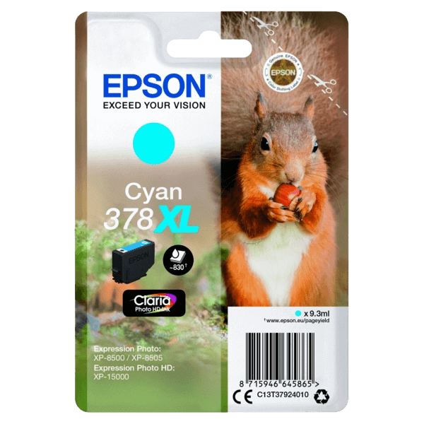 Epson 378 XL lys cyan original blækpatron 830 sider (C13T37924010)