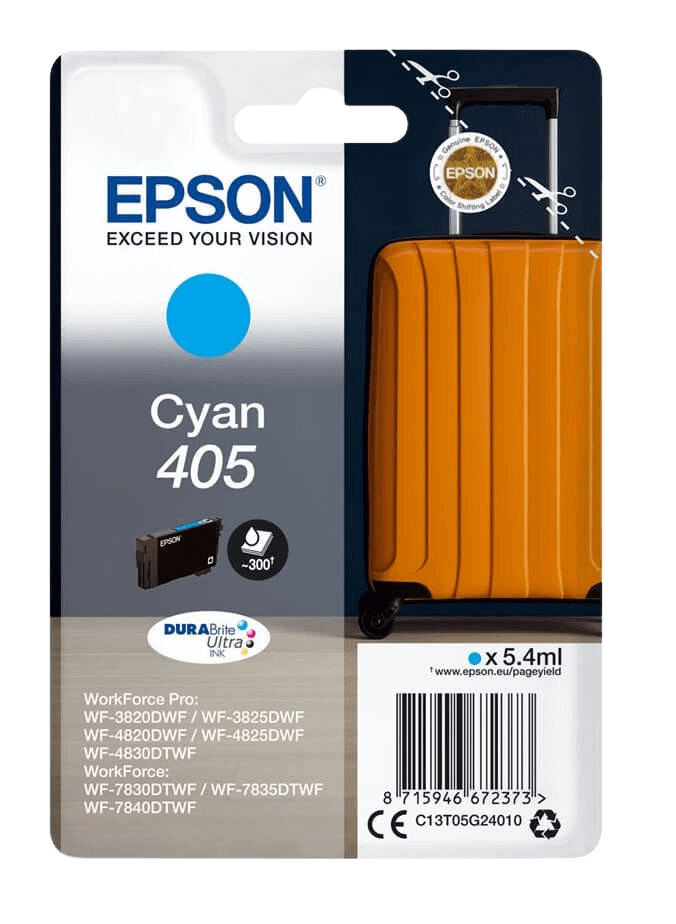 Epson 405 cyan original blækpatron 5,4 ml. (C13T05G24010)