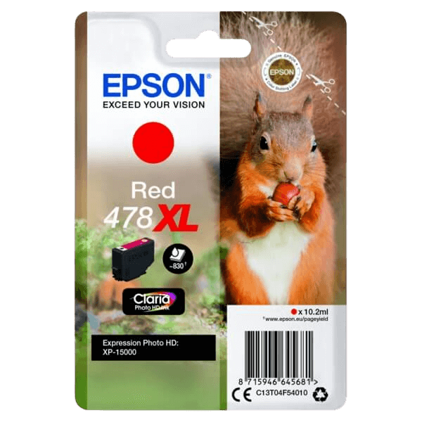 Epson 478 XL rød original blækpatron 10,2 ml. (C13T04F54010)