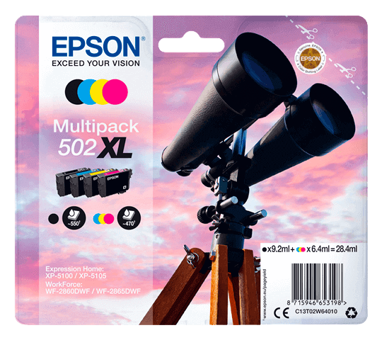 Epson 502XL CMYK original multipack 1960 sider (C13T02W64010)