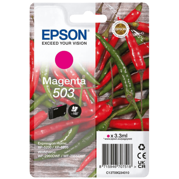 Epson 503M magenta original blækpatron 3,3 ml. (C13T09Q34010)