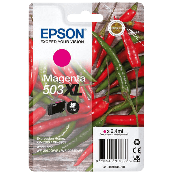Epson 503XLM magenta original blækpatron 6,4 ml. (C13T09R34010)