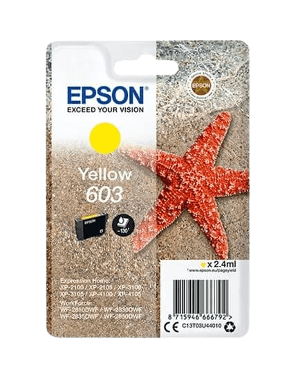 Epson 603 gul original blækpatron 2,4 ml. (C13T03U44010)