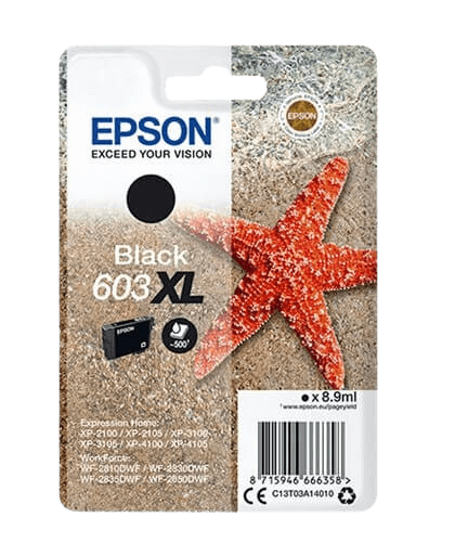 Epson 603XL sort original blækpatron 8,9 ml. (C13T03A14010)