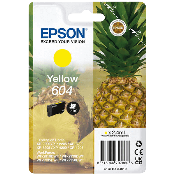 Epson 604 gul original blækpatron 2,4 ml. (C13T10G44010)