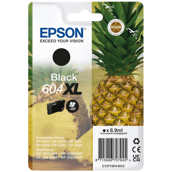 Epson 604XL sort original blækpatron 8,9 ml. (C13T10H14010)