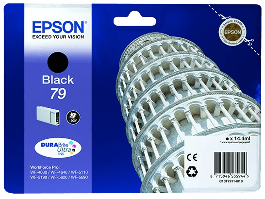 Epson 79 sort original blækpatron 14,4 ml. (C13T79114010)