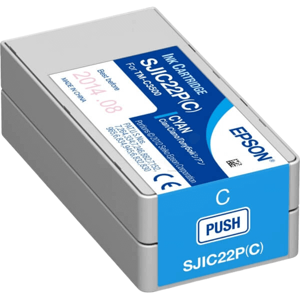 Epson SJIC22P cyan original blækpatron 32,5 ml. (C33S020602)