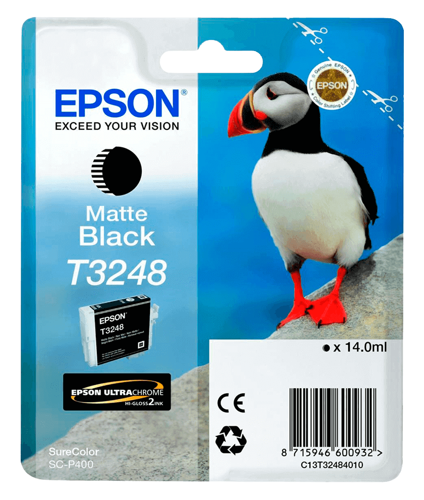 Epson T3248 mat sort original blækpatron 14 ml. (C13T32484010)